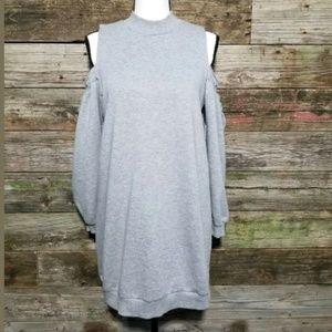 Kensie Womens gray Cold-shoulder Sweaterdress